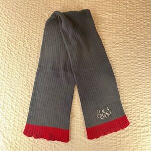 Team USA blue red rib knit scarf
